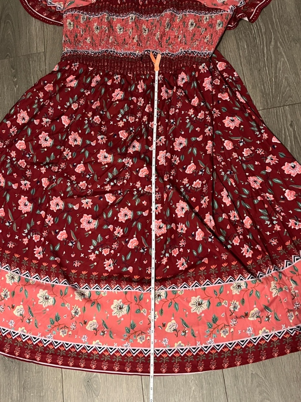 NWT Bloomchic Smocked Floral Midi Dress Size 22-24 Plus in Pink and Red - Picture 12 of 13